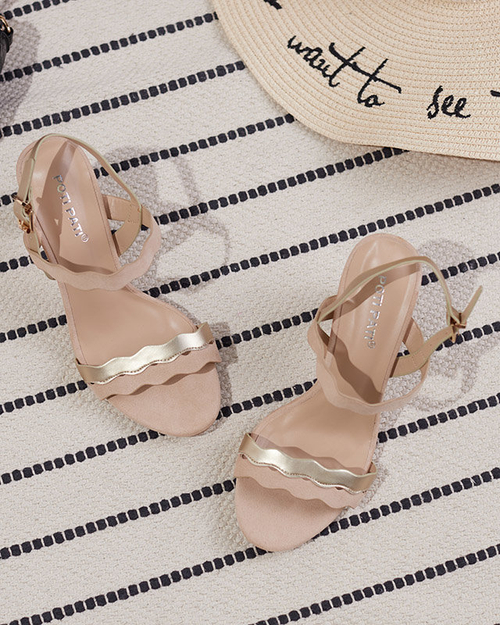 Бежеві жіночі босоніжки на високій посадці від Rudika - Взуття