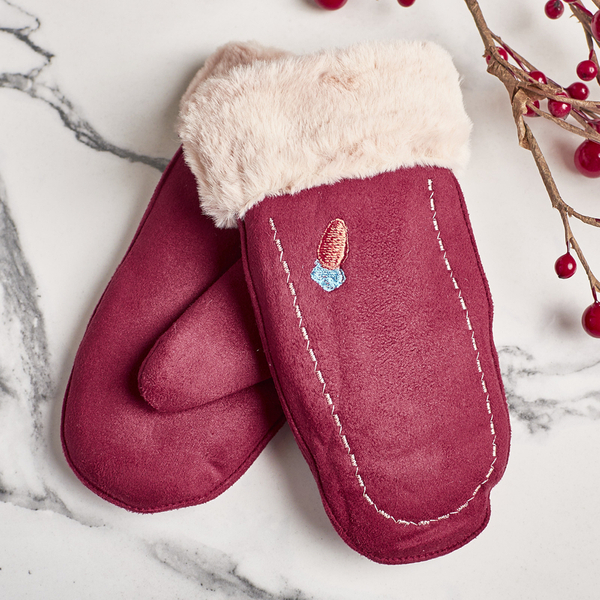 Бордові дитячі рукавички