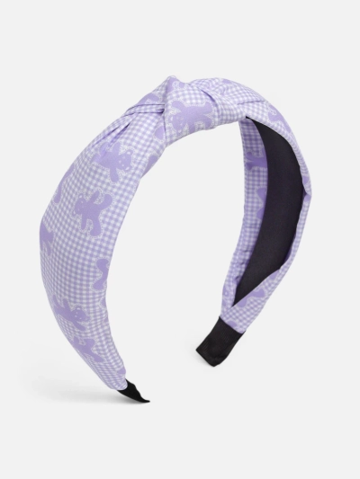 Royalfashion Haarband mit Karomuster, Flechtdetail und Bären