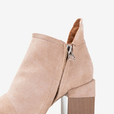Beige Damenstiefeletten mit Cintura-Ausschnitten - Schuhe 1