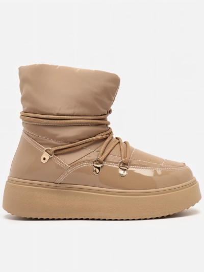 Royalfashion Damen Schlupf-Schneestiefel in brauner Farbe Dabenda