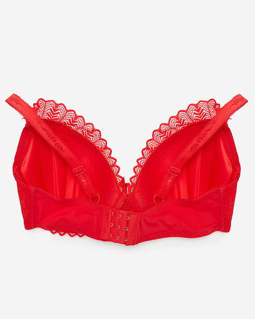 Червоний жіночий мереживний бюстгальтер
