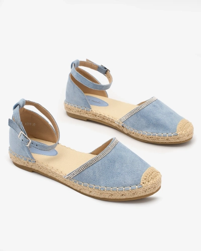 Royalfashion Damen-Espadrilles mit Zirkonen in blau Rieta
