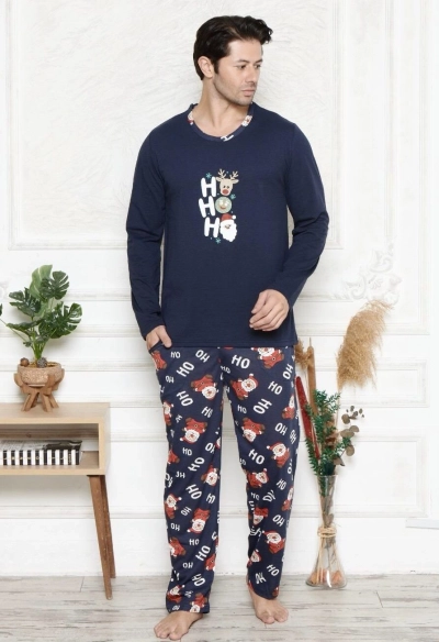 Royalfashion Weihnachts-Herrenpyjamas 2-teilig