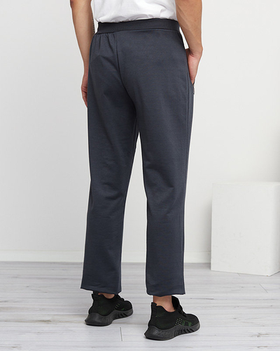 Світло-сірі та темно-сині прямі чоловічі спортивні штани - Одяг