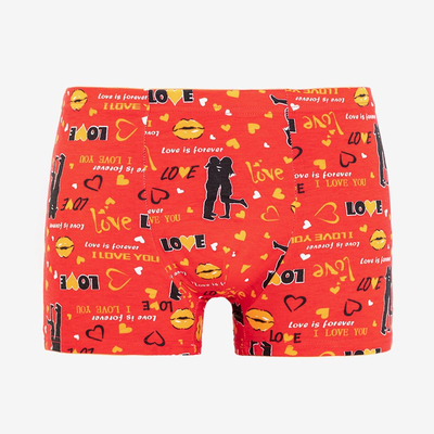 Herren Boxershorts rot bedruckt - Unterwäsche
