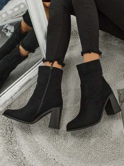 Damen Stiefeletten aus Wildlederimitat mit Blockabsatz Rune Fast