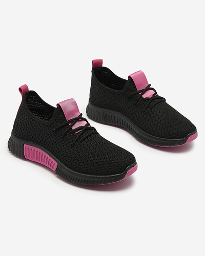 Schwarze Damen-Sportschuhe mit fuchsiafarbenen Einsätzen Keteti - Schuhe