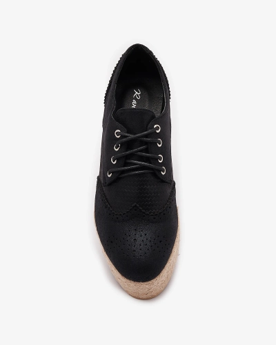 Schwarze Damen-Halbschuhe mit Plateau Jacais- Footwear