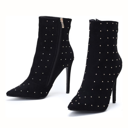 Czarne botki z dżetami Audrey - Obuwie