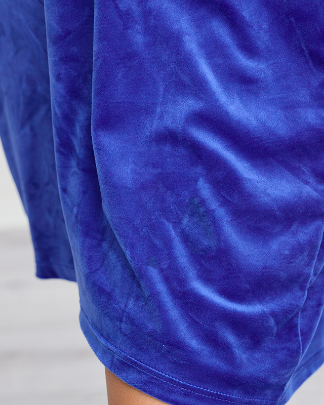 Lange Tunika für Damen mit kobaltfarbenem Aufnäher - Kleidung