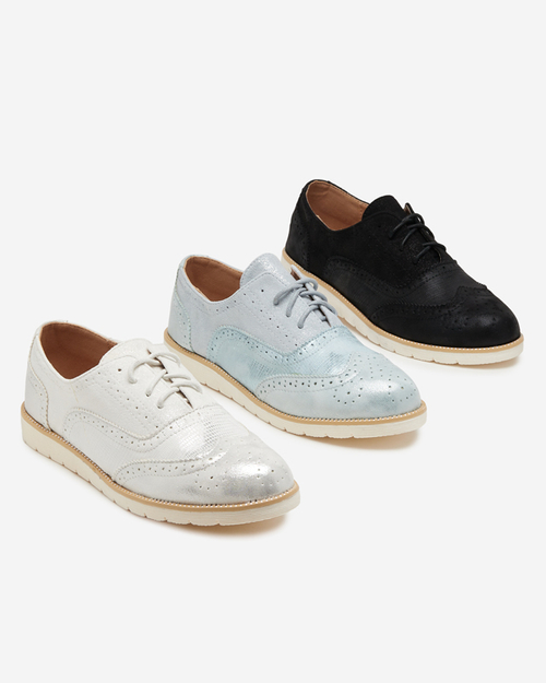 Білі жіночі туфлі на шнурівці Isdiohra