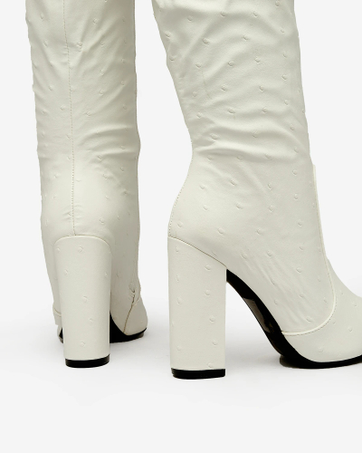 Жіночі черевики Royalfashion Білі з тисненням Barbelitta