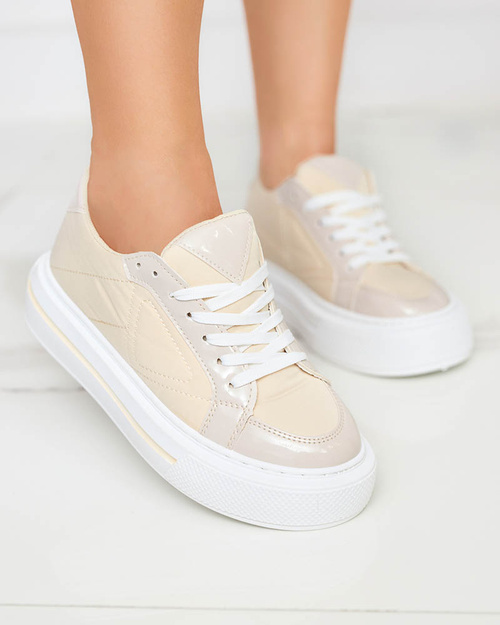 Sportliche Turnschuhe für Damen in Beige Smaqo - Schuhe