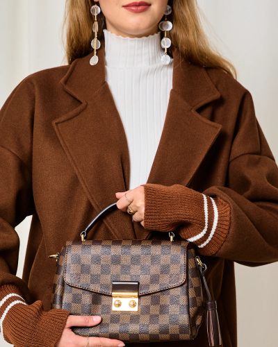 Royalfashion Жіноче пальто-куртка довжиною до коліна темно-коричневого кольору