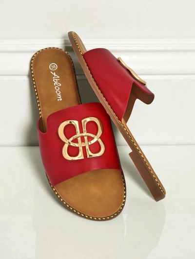 Royalfashion Damen-Pantoletten mit flacher Sohle Heraklia