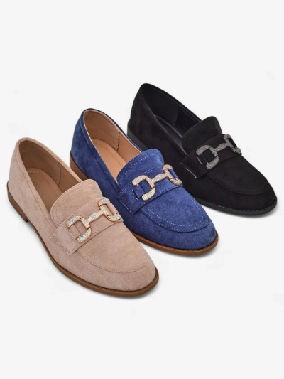 Royalfashion Elegante Damen-L Loafer mit Zirkonia-Dekoration Zante