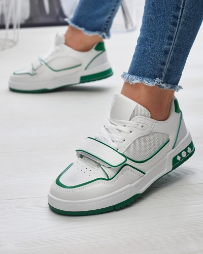 Sportliche Damen-Sneakers in Weiß und Grün Xirrat- Footwear