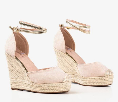 OUTLET Puder Espadrilles auf einem hohen Keil Sablac - Schuhe