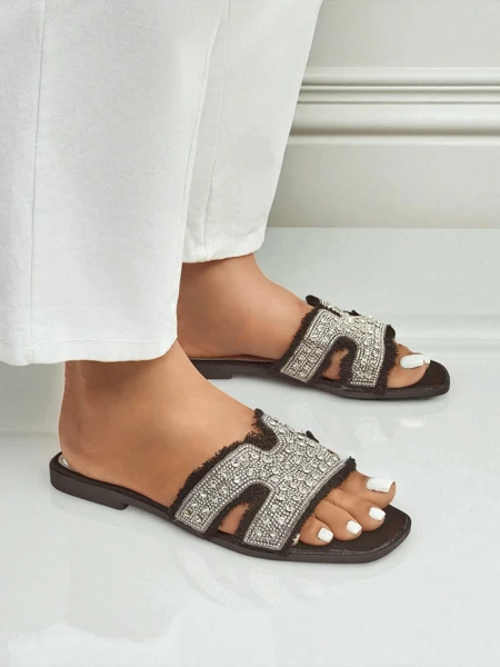 Royalfashion Damen-Sandalen mit Strasssteinen CrystalEase