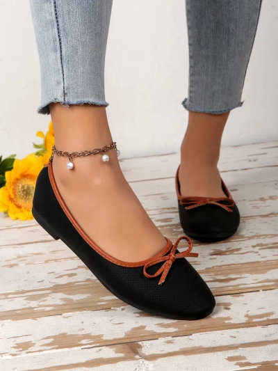 Royalfashion Damen Ballettschuhe mit Glitzer und einer Schleife Aramie