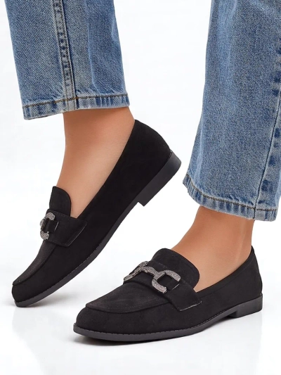 Royalfashion Elegante Damen-L Loafer mit Zirkonia-Dekoration Zante