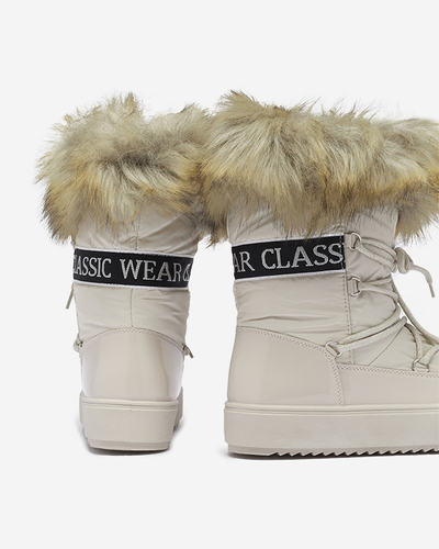 Beige Damen-Schneestiefel mit Fell Lilitsa- Footwear