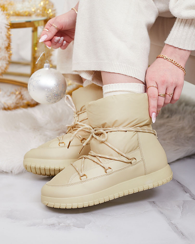 Royalfashion Damen Schlupf-Schneestiefel in beige Farbe Iredas