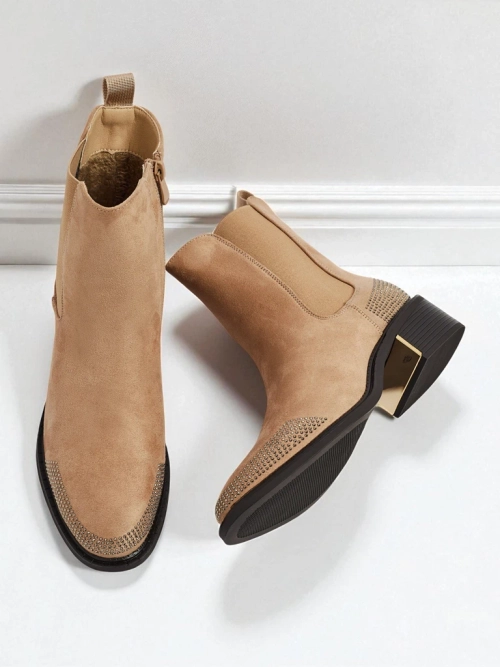 Ботильйони жіночі еко замшеві оздоблені цирконами TangleMist