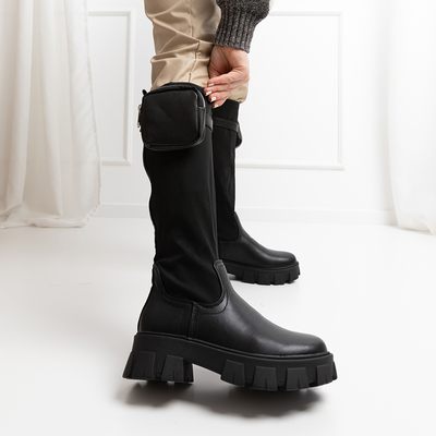 Schwarze halbhohe Stiefel Firefox- Schuhe