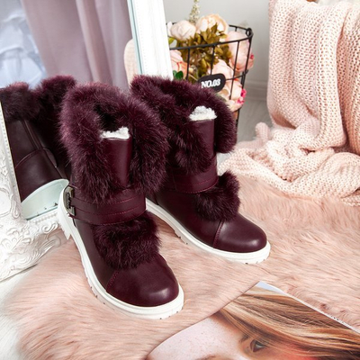 Wisconsin Burgundy Fur Snow Boots - Schuhe