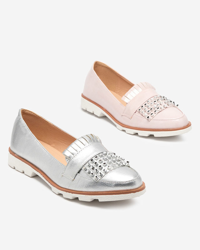 OUTLET Silber lackierte Loafer mit Fanreso-Jets - Schuhe