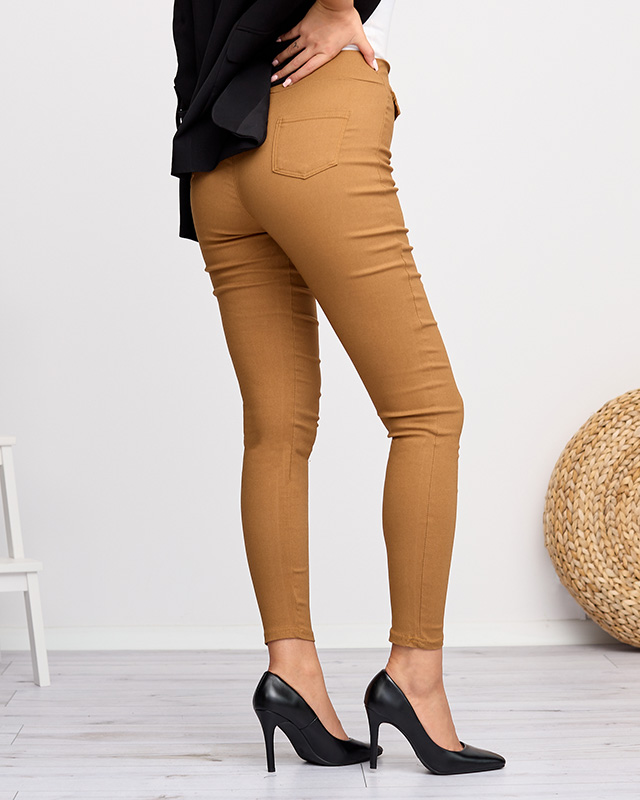 Hellbraune Damen-Treggings - Kleidung