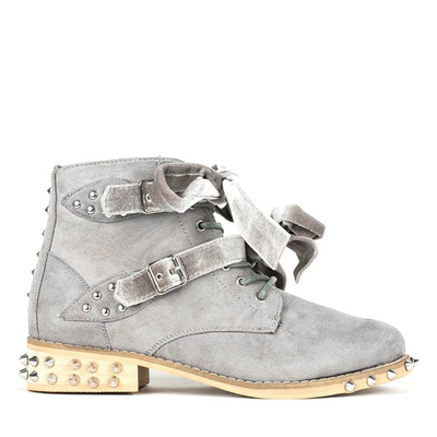 Graue Millerro-Taschen mit Nieten - Schuhe 1