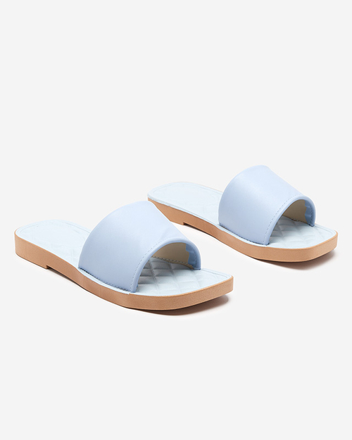 Сині жіночі шльопанці зі стьобаною устілкою Parekis