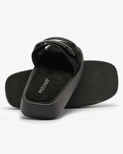 Schwarze Damen-Flip-Flops aus Öko-Wildleder Omve - Footwear