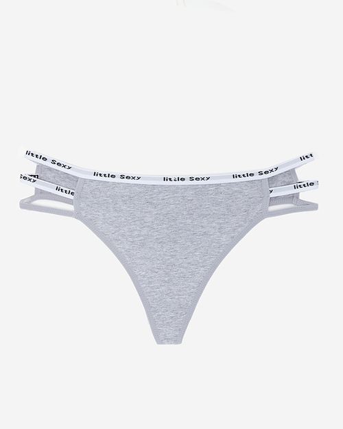 Жіночі сірі бавовняні трусики стринги в смужку - Нижня білизна