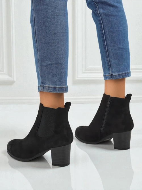 Жіночі ботильйони еко замшеві на підборах Velvet Trace