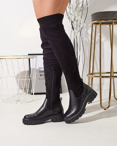 OUTLET Schwarzer Overknee-Stiefel für Damen Liki - Footwear