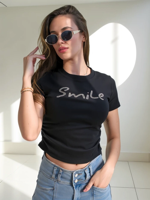 Royalfashion Жіноча блузка з бавовни з написом