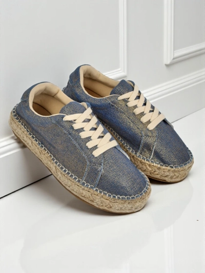 Aurelia Denim Espadrillos – Damen-Sneakers mit flachem Absatz und Stoff