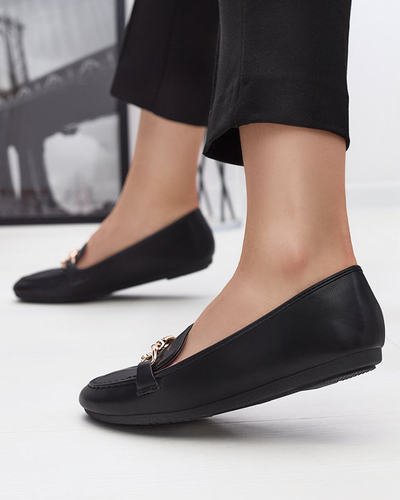 Schwarze Damen Eco-Leder Loafer Zolli-Schuhe