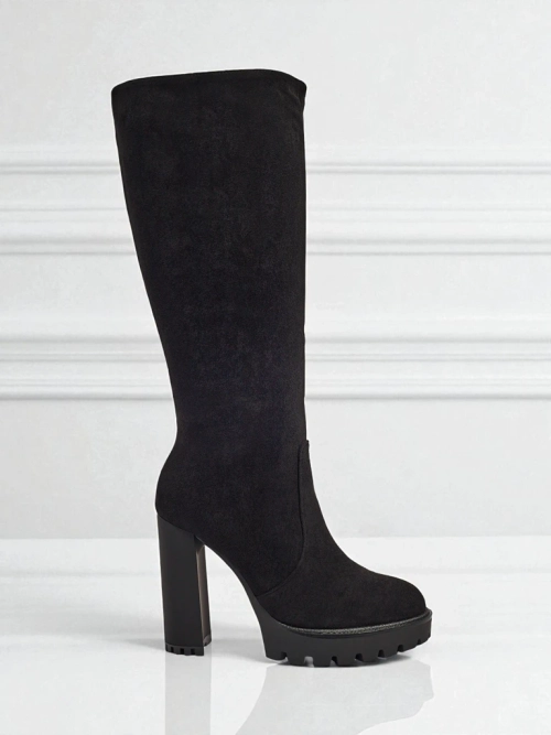 Жіночі чоботи еко замшеві на підборах-стовпчику GaleNest