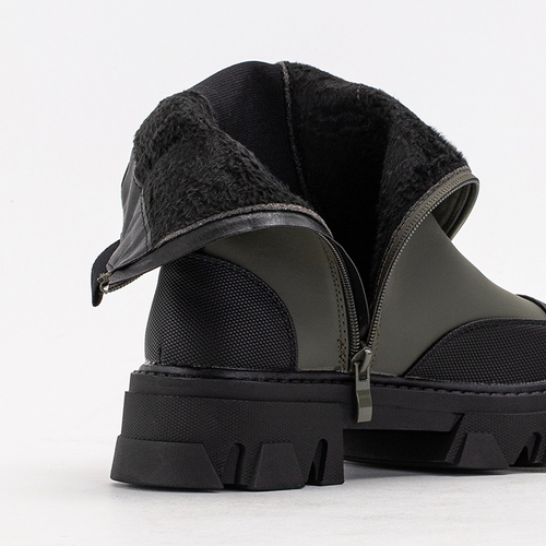 Темно-зелені жіночі чоботи на масивній підошві Rosidi