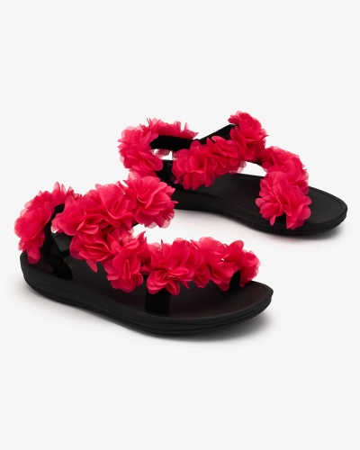 Royalfashion Fuchsia Damensandalen mit Blumen Alferroy