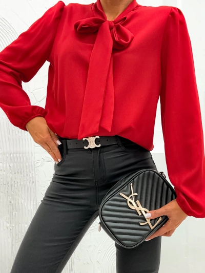 Royalfashion Damenbluse mit Schleife
