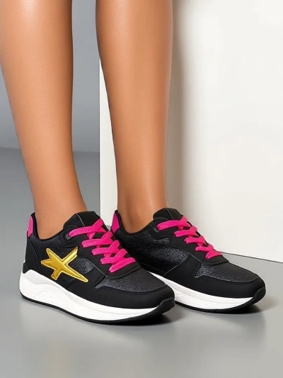 Royalfashion Damen Sneakers mit Glitzer Avenues