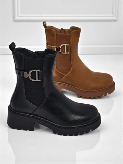 Höhere Damenstiefeletten aus Öko-Leder Ovella