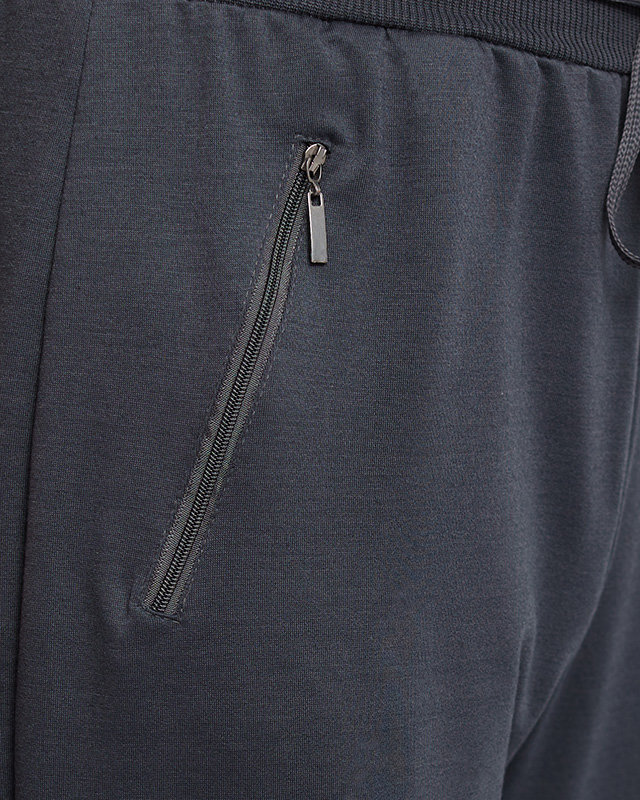 Gerade Herren-Jogginghose in Hellgrau und Marineblau - Kleidung