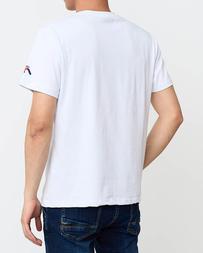 Weißes bedrucktes T-Shirt für Herren - Kleidung
